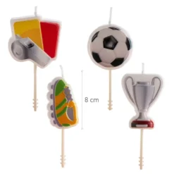Velas de Fútbol para Decorar Tartas 4 ud