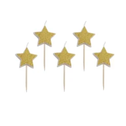 Velas estrellas doradas 5 uds - Pastkolor