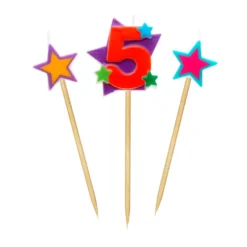 Velas Número 5 Estrellas